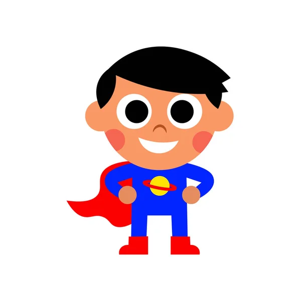 Tecknad Super Hero Kid illustration isolerad — Stock vektor