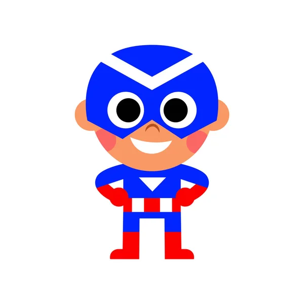 Cartoon Super Hero Kid illusztráció elszigetelt — Stock Vector