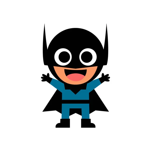 Tecknad Super Hero Kid illustration isolerad — Stock vektor