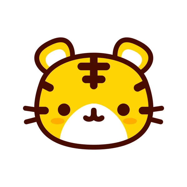 Tecknad Tiger ikon isolerad på vit bakgrund — Stock vektor
