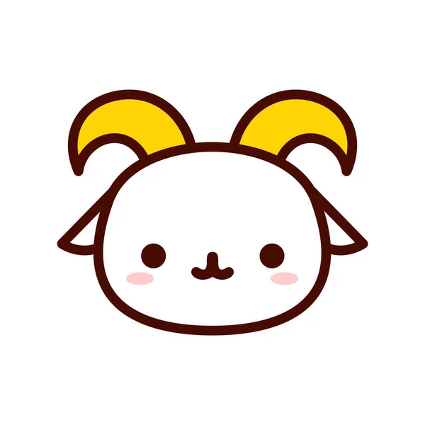 Kreslená ikona koz, samostatná na bílém pozadí — Stockový vektor