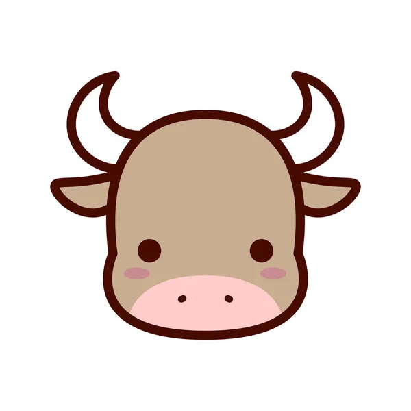 Cartoon Bull ikon isolerad på vit bakgrund — Stock vektor