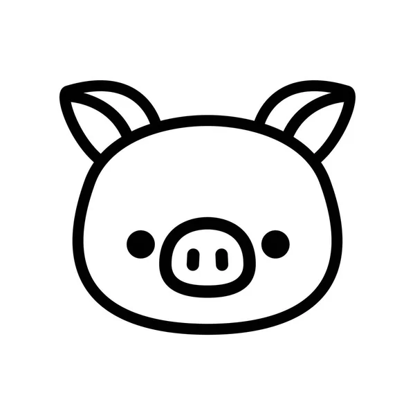 Cartoon-Schwein-Symbol isoliert auf weißem Hintergrund — Stockvektor