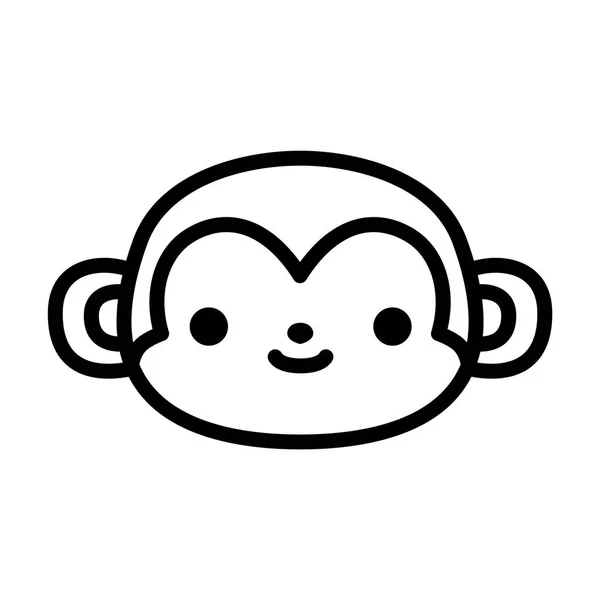 Icono de mono de dibujos animados aislado sobre fondo blanco — Vector de stock