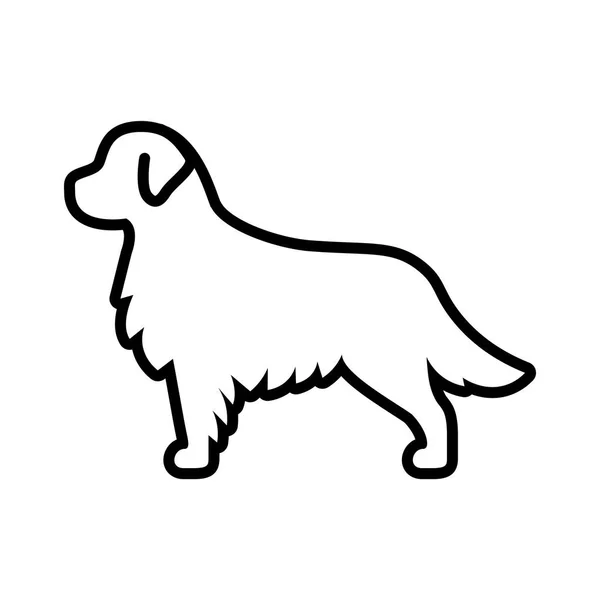 Ícone de cão Golden Retriever isolado em fundo branco — Vetor de Stock