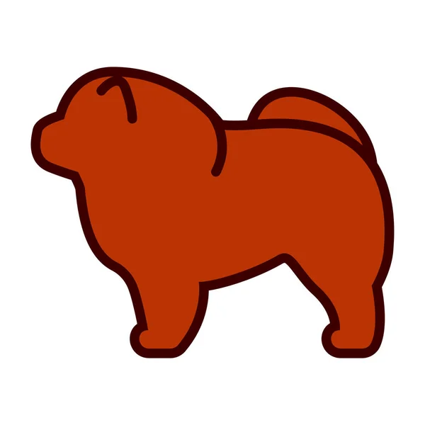 Chow Chow perro icono aislado sobre fondo blanco — Vector de stock