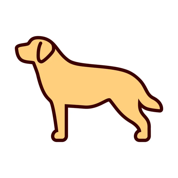 Icono de perro labrador aislado sobre fondo blanco — Vector de stock
