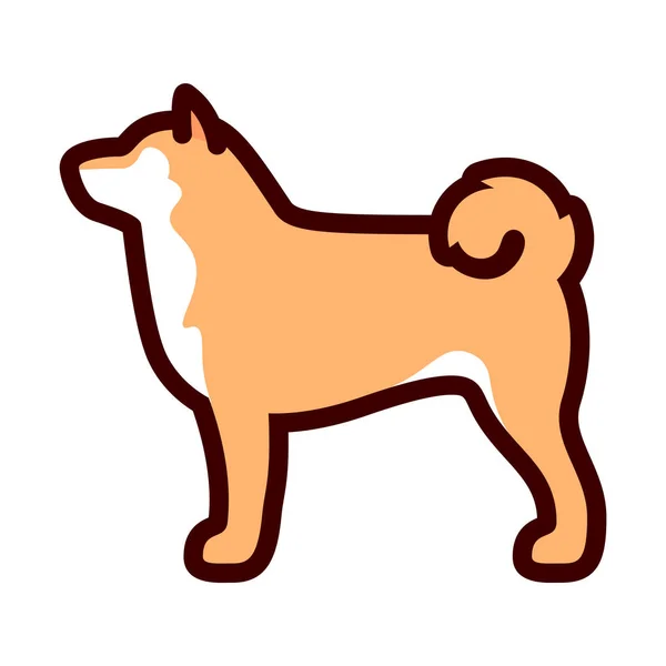 Ícone de cão Shiba Inu isolado em fundo branco — Vetor de Stock