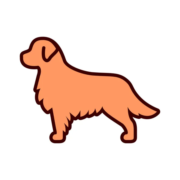 Golden Retriever Icon isolerad på vit bakgrund — Stock vektor