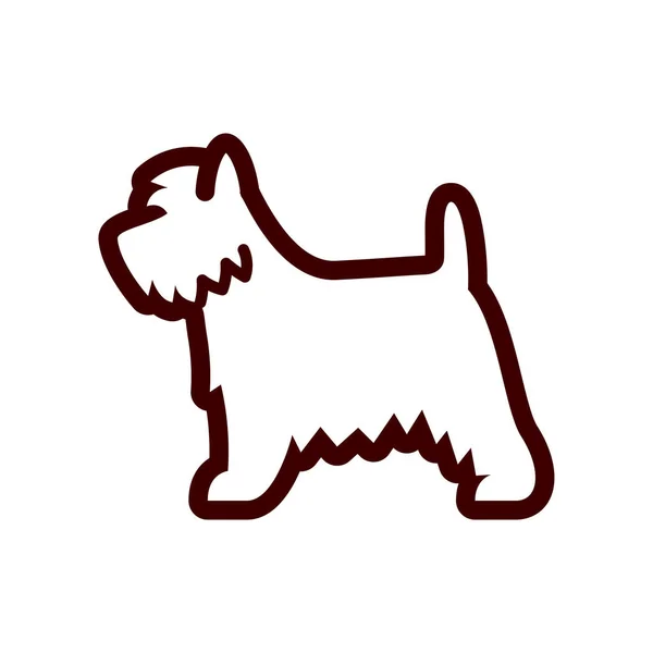 West Highland White Terrier Dog Icon isolado em fundo branco — Vetor de Stock