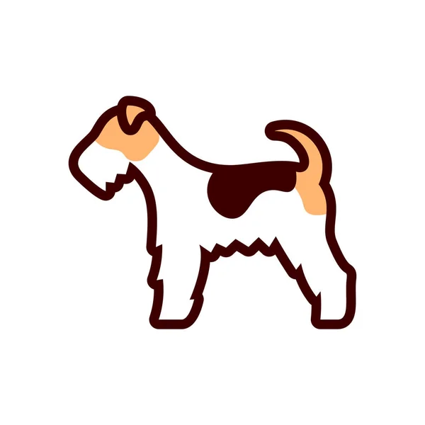 Fox Terrier Dog Icon isolado em fundo branco — Vetor de Stock