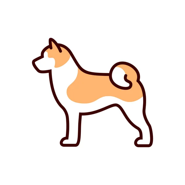 Акіта іну собака значок ізольований на білому тлі — стоковий вектор