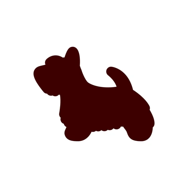 Scottish Terrier perro icono aislado sobre fondo blanco — Vector de stock