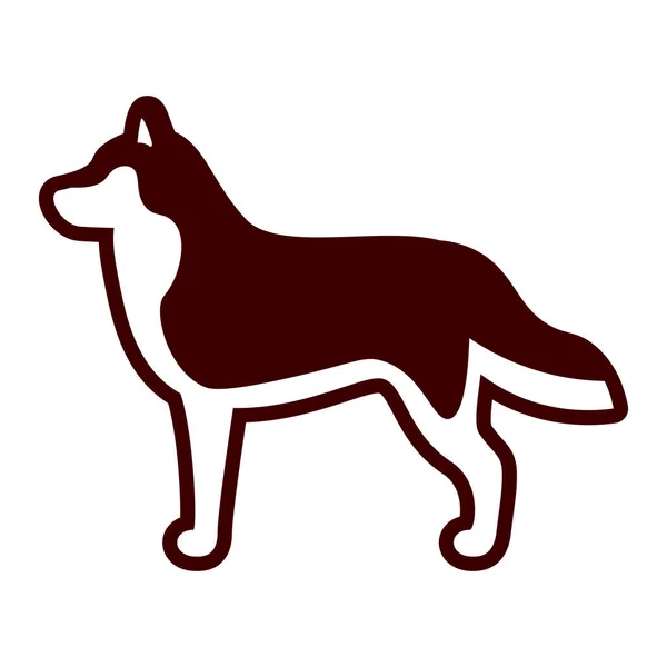 Siberiano Husky perro icono aislado sobre fondo blanco — Vector de stock