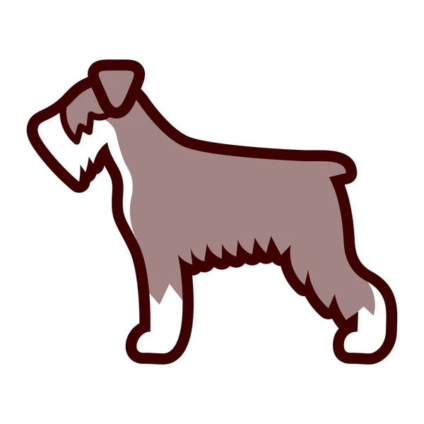 Schnauzer pes-ikona izolovaná na bílém pozadí — Stockový vektor