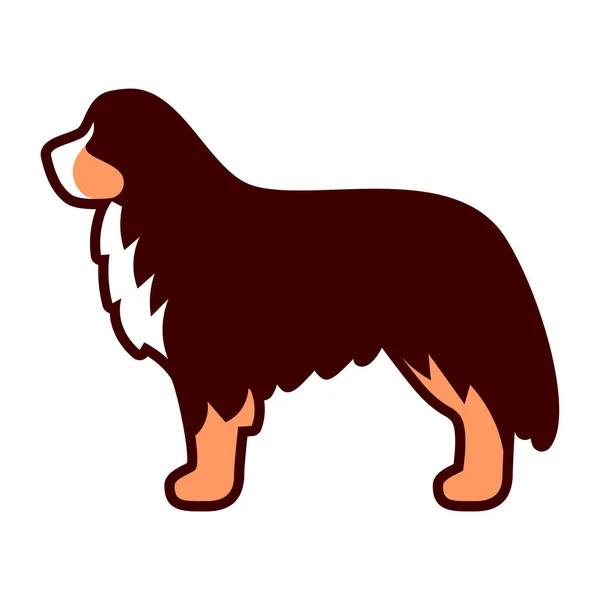 Икона горной собаки Бернезе на белом фоне — стоковый вектор