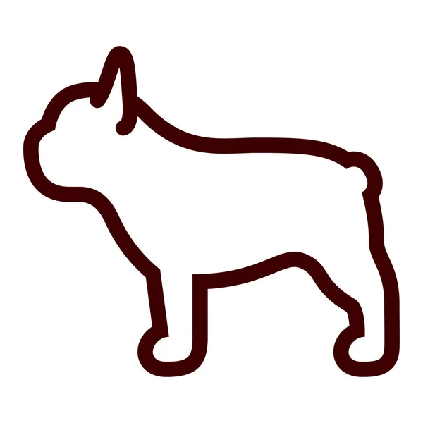 Franse Bulldog Dog icon geïsoleerd op witte achtergrond — Stockvector