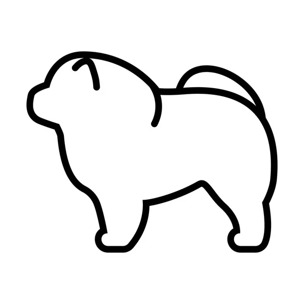 Chow Chow perro icono aislado sobre fondo blanco — Vector de stock