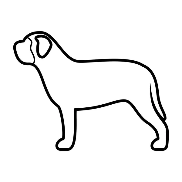 Icône de chien mastiff anglais isolé sur fond blanc — Image vectorielle