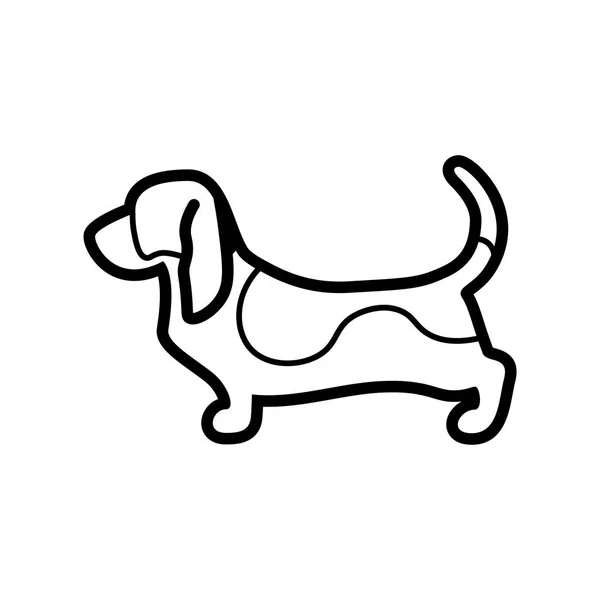 Икона "Собачья собака-бассет" на белом фоне — стоковый вектор