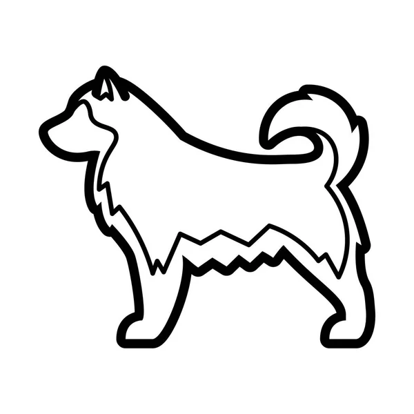 Alaskan Malamute Dog icon geïsoleerd op witte achtergrond — Stockvector