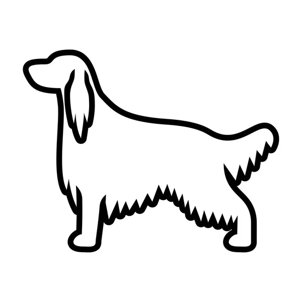 白い背景に孤立したアイリッシュセッター犬のアイコン — ストックベクタ