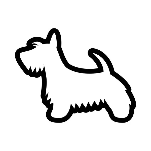 Scottish Terrier perro icono aislado sobre fondo blanco — Archivo Imágenes Vectoriales