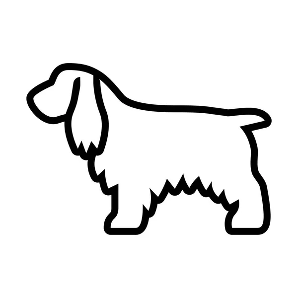 Cocker Spaniel hond icoon geïsoleerd op witte achtergrond — Stockvector