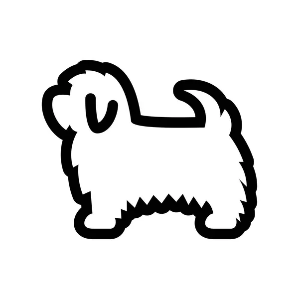 Icono de perro maltés aislado sobre fondo blanco — Vector de stock