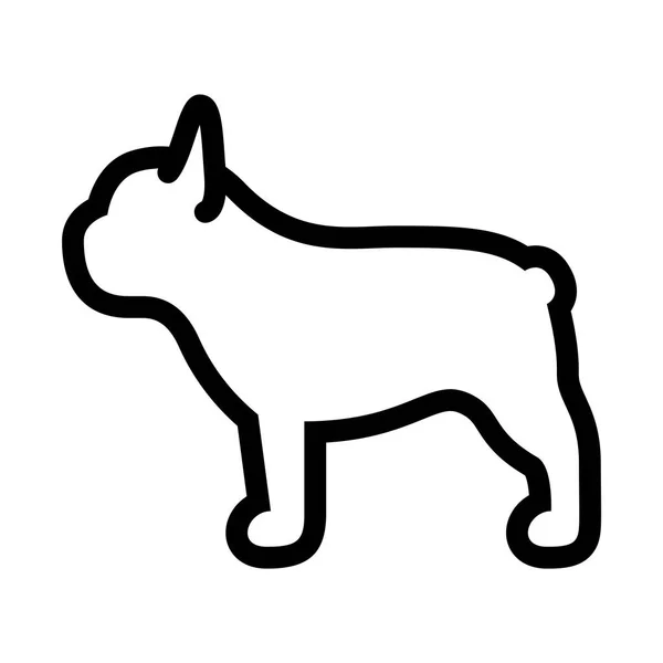 Ícone de cão Bulldog francês isolado em fundo branco — Vetor de Stock