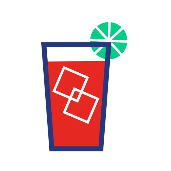 Tecknad abstrakt cocktail glas ikon isolerad — Stock vektor