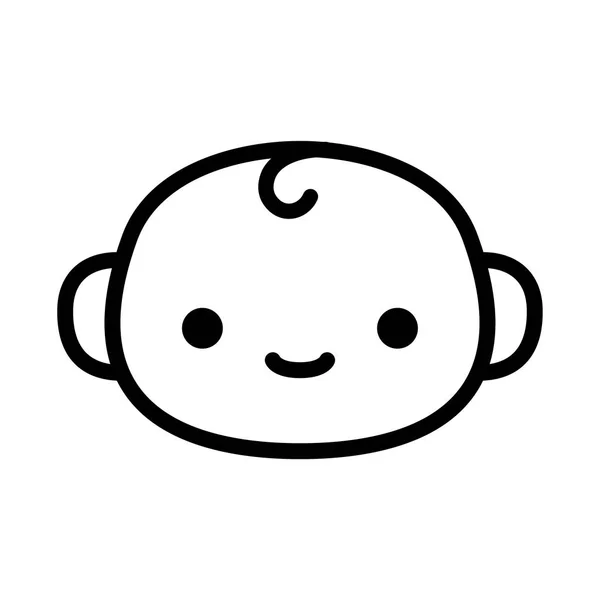 Ícone de bebê feliz bonito dos desenhos animados isolado — Vetor de Stock