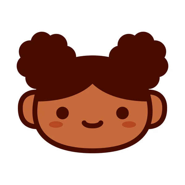 Dibujos animados linda chica feliz icono aislado — Vector de stock