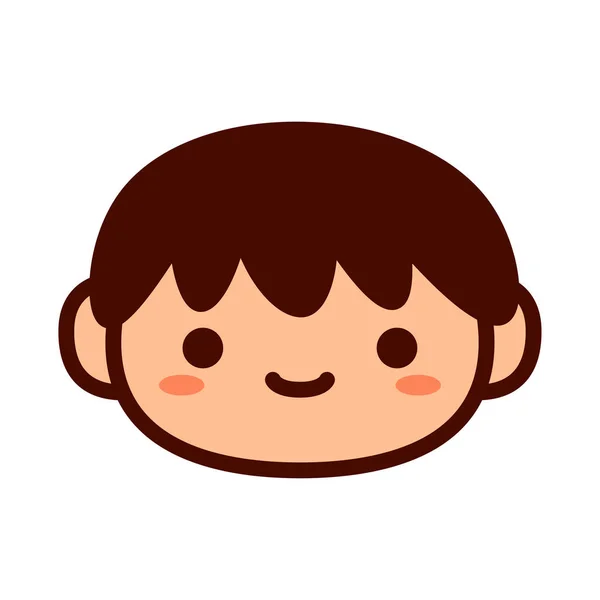 Desenhos animados bonito feliz menino ícone isolado — Vetor de Stock