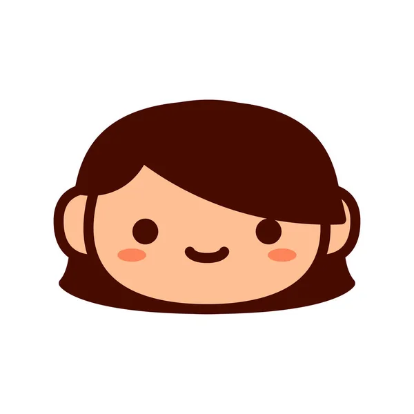 Мультфильм Симпатичная счастливая девочка Икона — стоковый вектор