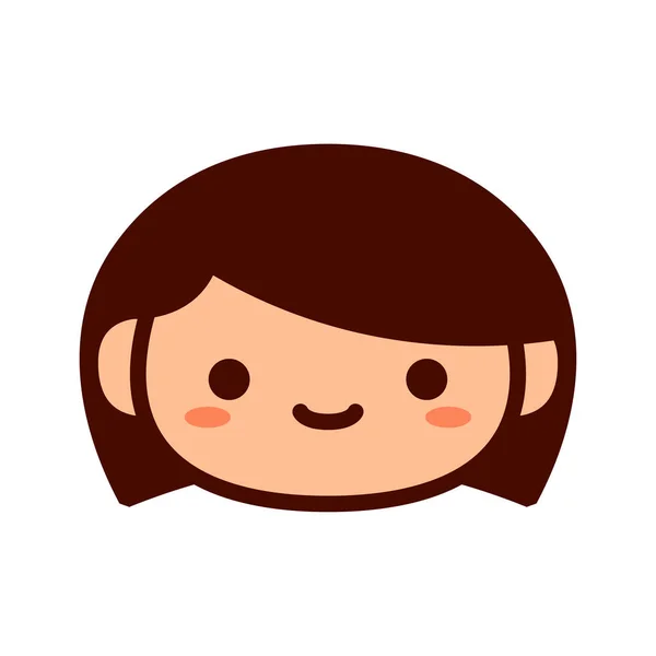 Мультфильм Симпатичная счастливая девочка Икона — стоковый вектор