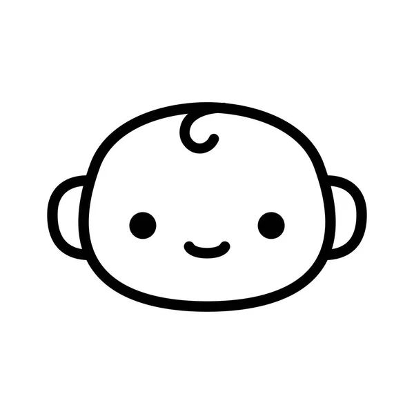 Cartoon aranyos boldog Baby Icon izolált — Stock Vector