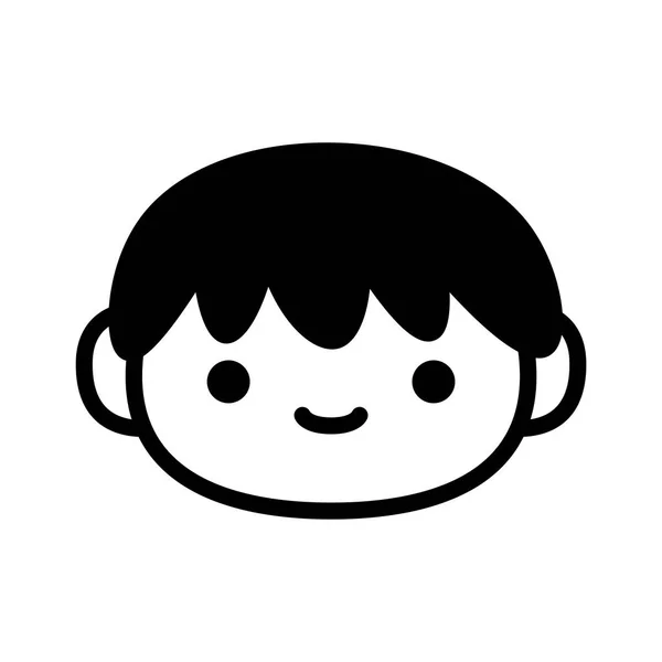 Cute Happy Boy Icon Isolated — Stock Vector