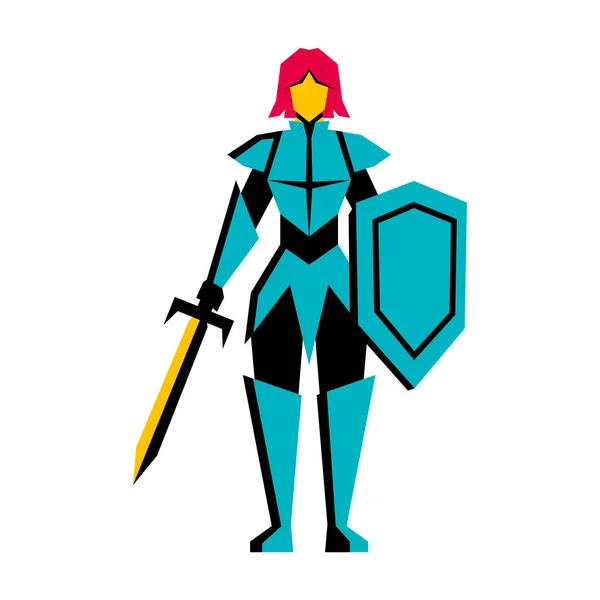 RPG Medieval Fantasy Knight Character Isolated — Stock Vector