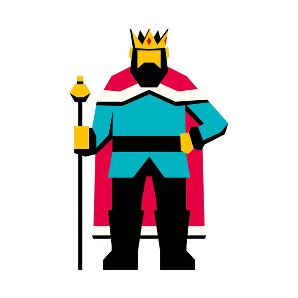 RPG Medieval Fantasy King Character Isolated — Stock Vector