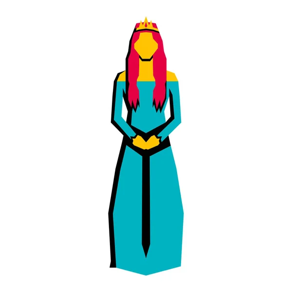 RPG Fantasia medieval Princesa Personagem Isolado — Vetor de Stock
