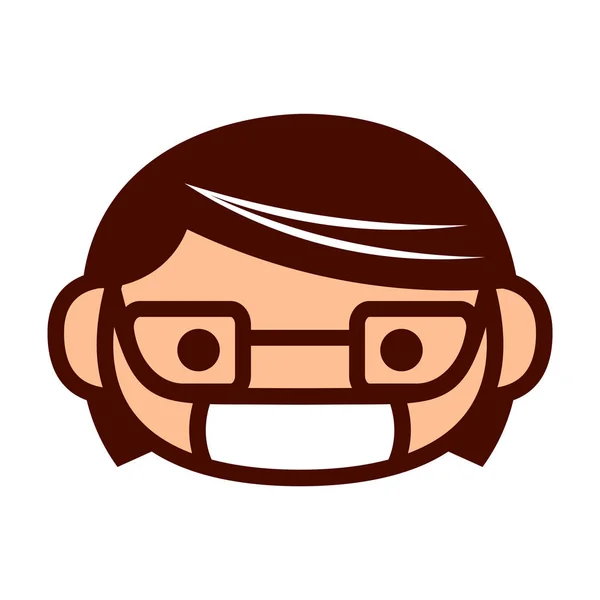 Kreslený roztomilý znak Emoji s lékařskou maskou — Stockový vektor
