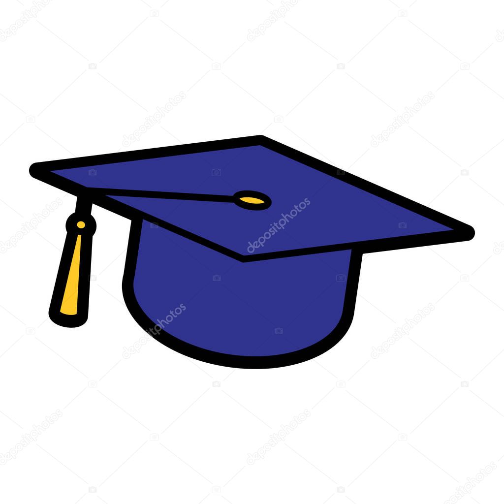 Graduation Cap Icon Isolated On White Background