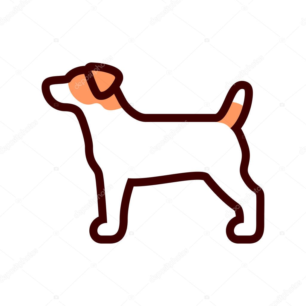 Jack Russel Terrier Dog Icon Isolated On White Background