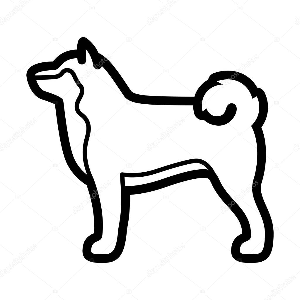 Shiba Inu Dog Icon Isolated On White Background