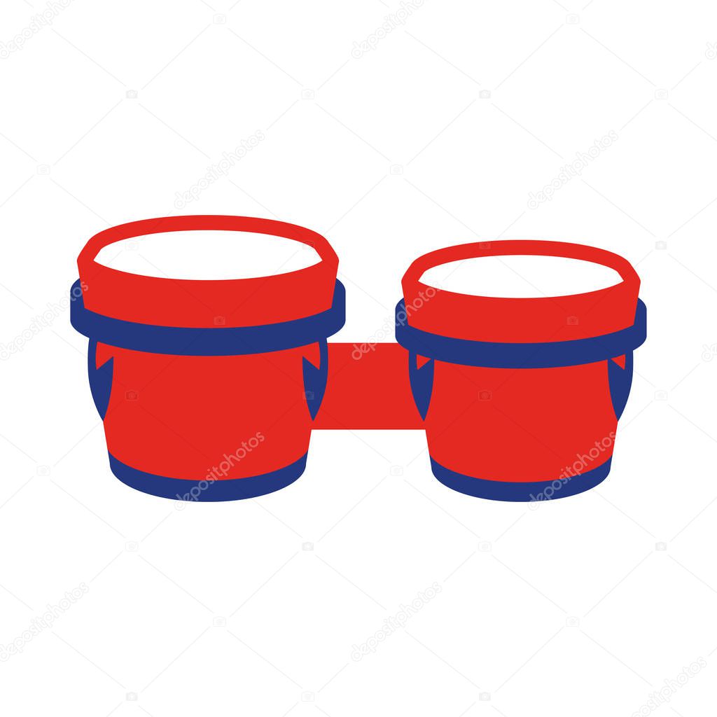 Vector Cartoon Abstract Red Bongos Icon Isolated