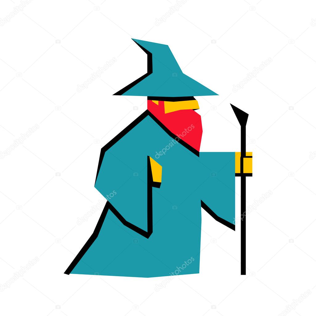 RPG Medieval Fantasy Wizard Character Isolated