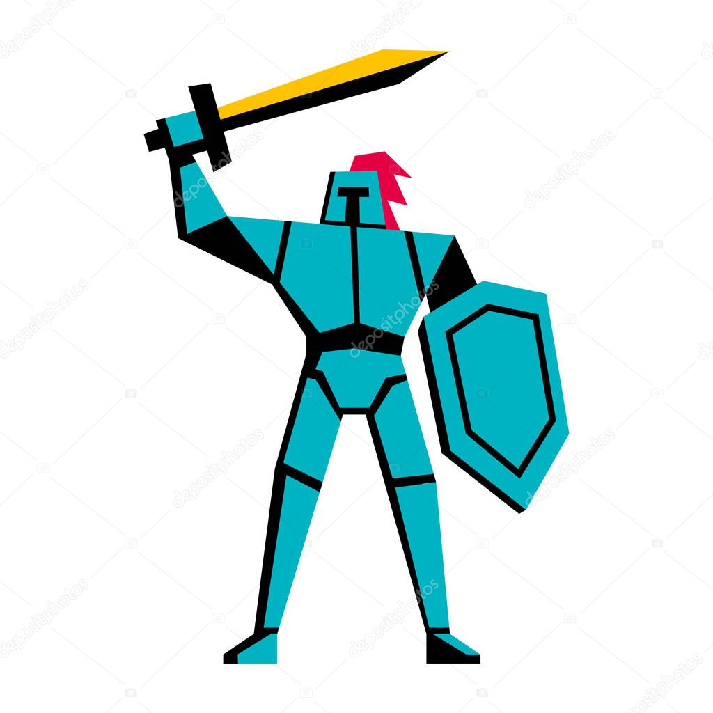 RPG Medieval Fantasy Knight Character Isolated