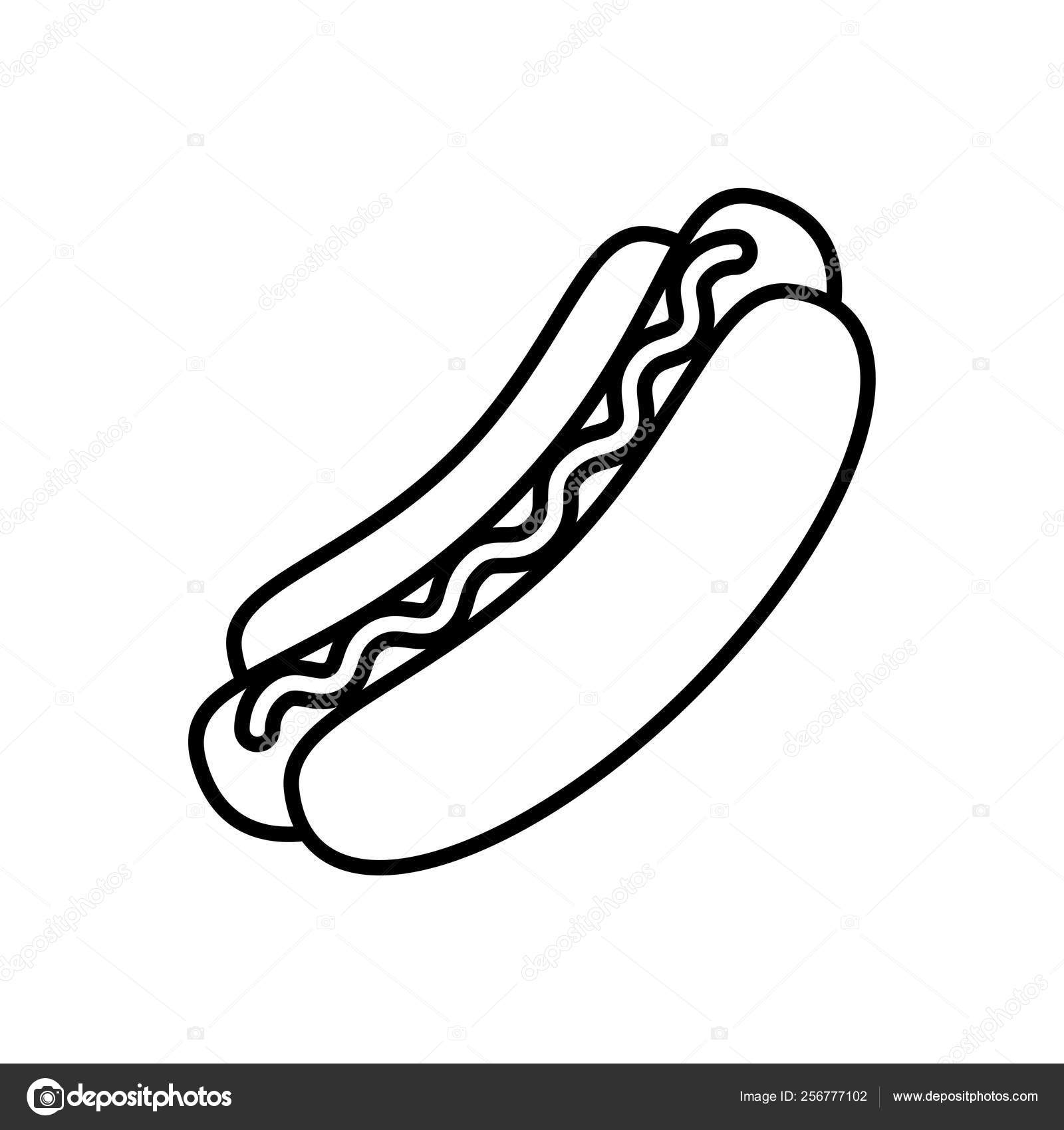 Hot Dog Isolated Icon On White Background Stock Illustration