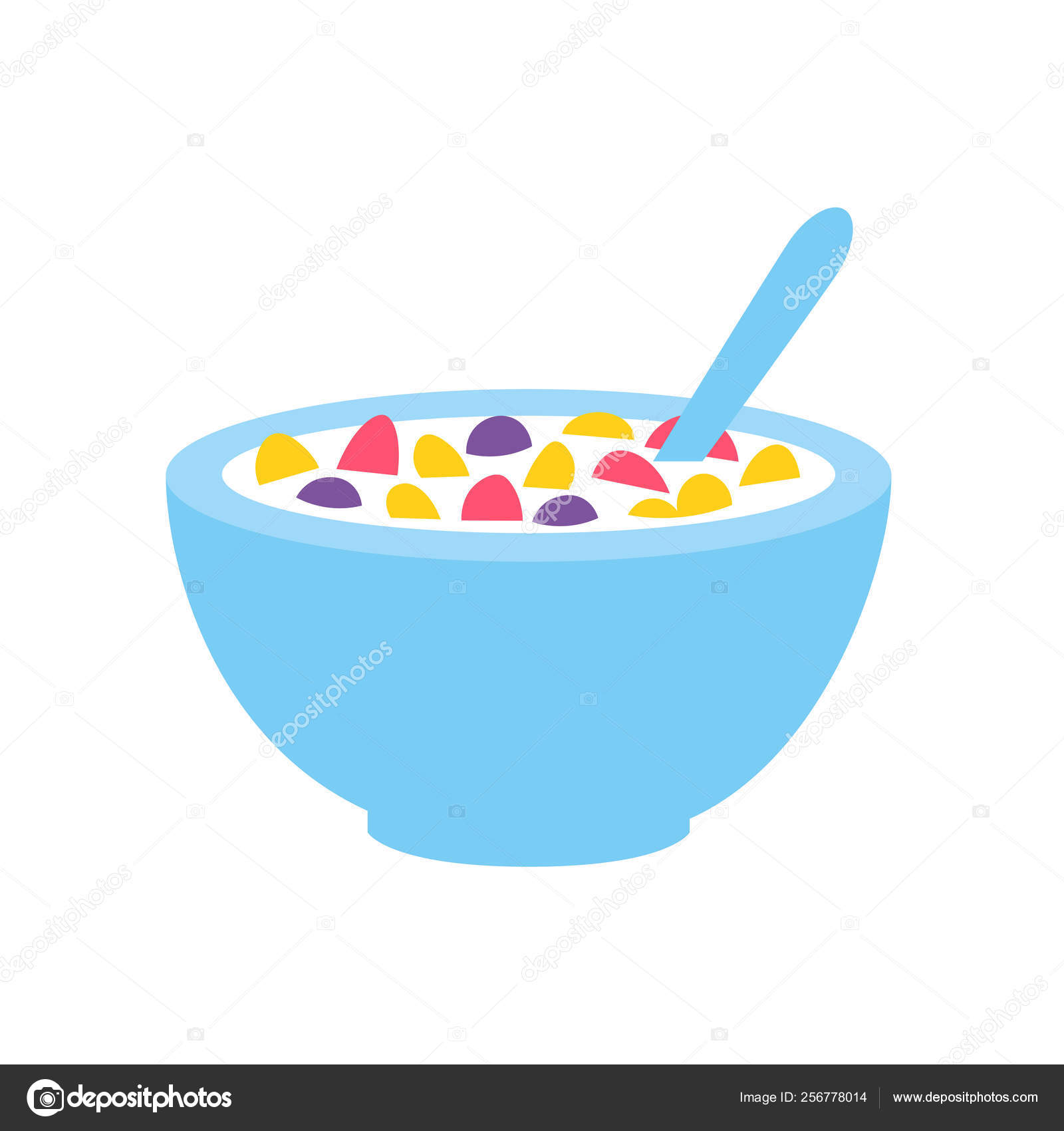 Cartoon Cereal Bowl Icon Isolated On White Background — Stock Vector